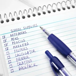 Pens|Staples Ballpoint Retractable Pens, Fine Point, Blue Ink, Dozen (50788)