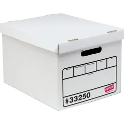 File Storage|Staples Basic Duty Corrugated File Boxes, Letter/Legal Size, White, 15/Pack (33250)