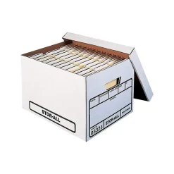 File Storage|Staples Basic Duty Corrugated File Boxes, Letter/Legal Size, White, 15/Pack (33250)