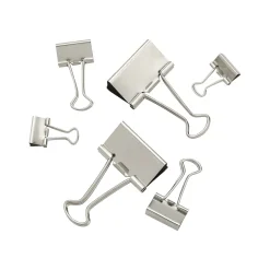 Clips & Fasteners|Staples Binder Clips, Assorted, Satin Silver, 30/Pack (21599)