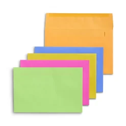 Hot Staples Booklet Envelopes, 8 3/4" x 5 3/4", Assorted Colors, 50/Box (ST20558-CC)