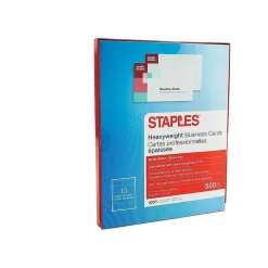 Business Cards*Staples Business Cards, 3.5"W x 2"L, White 500/Pack (12521)