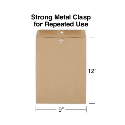 Best Staples Clasp & Moistenable Glue #10 Catalog Envelope, 9" x 12", Natural Brown, 100/Box (ST19964-CC)