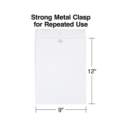 Hot Staples Clasp Catalog Envelopes, 9"L x 12"H, White, 100/Box (570253/14210)