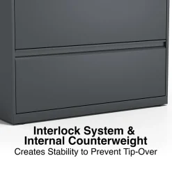 File Cabinets*Staples Commercial 4-Drawer Lateral File Cabinet, Letter/Legal Size, Lockable, 52.5