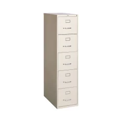 File Cabinets*Staples Commercial 5-Drawer Vertical File Cabinet, Letter Size, Lockable, 61.38"H x 15"W x 26.5"D, Putty (59590/25431)