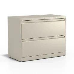 File Cabinets*Staples Commercial 2-Drawer Lateral File Cabinet, Letter/Legal Size, Lockable, 28.15"H x 36"W x 18.62"D, Putty (60921/17450)