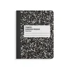 Composition Notebooks|Staples Composition Notebook, 7.5" x 9.75", College Ruled, 100 Sheets, Black/White, 48/Carton (40451CT)