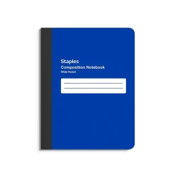 Composition Notebooks|Staples ® Composition Notebook, 7.5" x 9.75", Wide Ruled, 80 Sheets, Assorted Colors (ST54890)