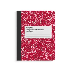 Composition Notebooks|Staples ® Composition Notebook, 7.5" x 9.75", College Ruled, 100 Sheets, (ST55065) Red