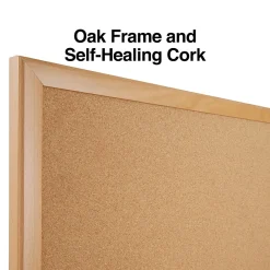 Bulletin*Staples Cork Bulletin Board, Oak Frame, 3'W x 2'H (28336-CC)