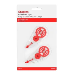 Correction & White-Out|Staples ® Correction Tape, White, 2/Pack (ST59821-CC)