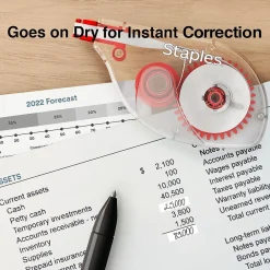 Correction & White-Out|Staples Correction Tape, White, 2/Pack (ST59818)