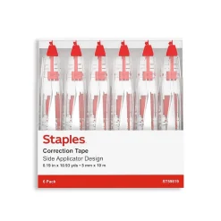 Correction & White-Out|Staples Correction Tape, White, 6/Pack (ST59819)