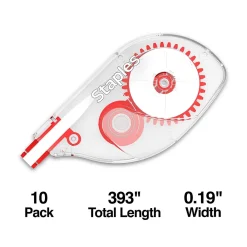 Correction & White-Out|Staples Correction Tape, White, 10/Pack (ST59820)