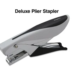 Staplers|Staples Deluxe Plier Stapler, 20 Sheet Capacity, Black/Gray (24546/17584)