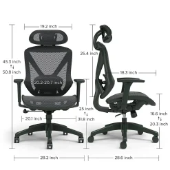 Ergonomic Chairs*Staples ® Dexley Ergonomic Mesh Swivel Task Chair, (UN56946) Black