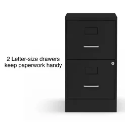 File Cabinets*Staples 2-Drawer Light Duty Vertical File Cabinet, Locking, Letter, Black, 18"D (52142)