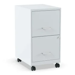 File Cabinets*Staples 2-Drawer Mobile Vertical File Cabinet, Letter Size, Lockable, 26.3"H x 14.3"W x 18.9"D, Gray (ST60053-CC) Platinum