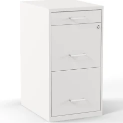 File Cabinets*Staples 3-Drawer Mobile Vertical File Cabinet, Letter Size, Lockable, 26.9"H x 14.3"W x 18.9"D, (ST52144-CC) White