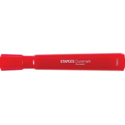 Markers|Staples DuraMark Permanent Markers, Medium Point, Red, 12/Pack (18892)