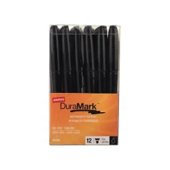 Markers|Staples DuraMark Permanent Markers, Fine Tip, Black, 12/Pack (20468-CC)