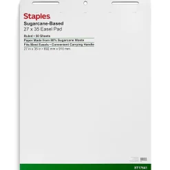 Easel Paper Pads*Staples Easel Pads, 27" x 35", White, 50 Sheets/Pad, 4 Pads/Carton (ST17641)