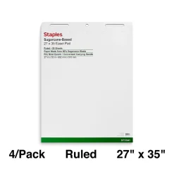 Easel Paper Pads*Staples Easel Pads, 27" x 35", White, 50 Sheets/Pad, 4 Pads/Carton (ST17641)