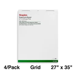 Easel Paper Pads*Staples Easel Pads, 27" x 35", White, 50 Sheets/Pad, 4 Pads/Carton (ST17640)