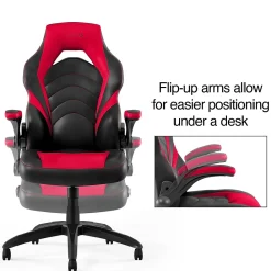 Gaming Chairs*Emerge Staples Vortex Bonded Leather Ergonomic Gaming Chair, Black and (51465-CC) Red