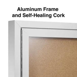 Bulletin*Staples Enclosed Cork Display Board, Aluminum Frame, 3' x 2' (ST61261)