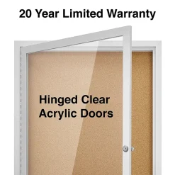 Bulletin*Staples Enclosed Cork Display Board, Aluminum Frame, 3' x 2' (ST61261)