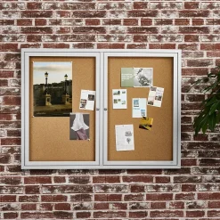 Bulletin*Staples Enclosed Cork Display Board, Aluminum Frame, 4' x 3' (ST61262)