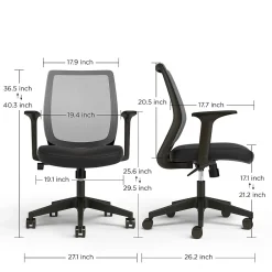 Ergonomic Chairs*Staples Essentials Ergonomic Fabric Swivel Task Chair, (UN56947) Black