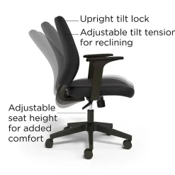 Office Chairs*Staples ® Essentials Ergonomic Fabric Swivel Task Chair, Black (UN59380)