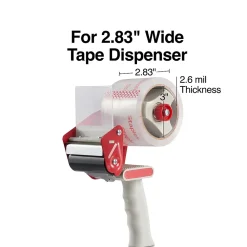 Hot Staples Extra Wide Packing Tape with Dispenser, 2.83" x 54.6 yds., Clear, 2/Rolls (ST-XW22-PG)