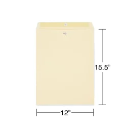 Best Staples Extra-Heavyweight Clasp & Moistenable Glue #15 1/2 Catalog Envelope, 12" x 15 1/2", Beige, 100/Box (ST122150-CC)