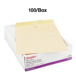 Best Staples Extra-Heavyweight Clasp & Moistenable Glue #15 1/2 Catalog Envelope, 12