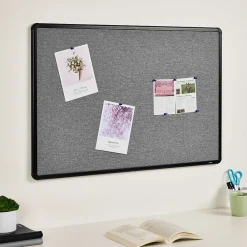 Bulletin*Staples Fabric Bulletin Board, Black Frame, 3' x 2' (ST61263)