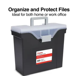 File Storage|Staples File Box File Portable Tote, Letter Size, Black (140164/111108)
