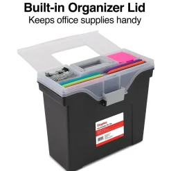 File Storage|Staples File Box File Portable Tote, Letter Size, Black (140164/111108)