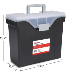 File Storage|Staples File Box File Portable Tote, Letter Size, Black (140164/111108)