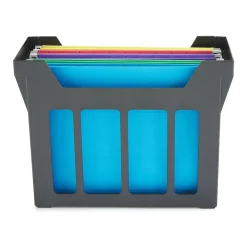 File Storage|Staples ® File Caddy with File Folders, Open Lid, Letter, Black (10613)