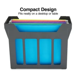 File Storage|Staples ® File Caddy with File Folders, Open Lid, Letter, Black (10613)