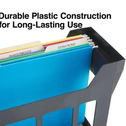 File Storage|Staples ® File Caddy with File Folders, Open Lid, Letter, Black (10613)