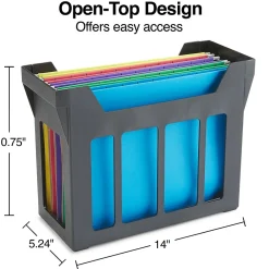 File Storage|Staples ® File Caddy with File Folders, Open Lid, Letter, Black (10613)