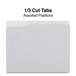 File Folders|Staples File Folders, 1/3-Cut Tab, Letter Size, , 100/Box (ST433664-CC) Gray