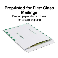 Online Staples First Class EasyClose Catalog Envelopes, 9"L x 12"H, White and Green, 100/Box (SPL486929)