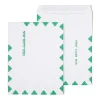 Staples First Class Self Seal #13 Envelope, 10" x 13", White with green diamond border, 100/Box (ST195032-CC)