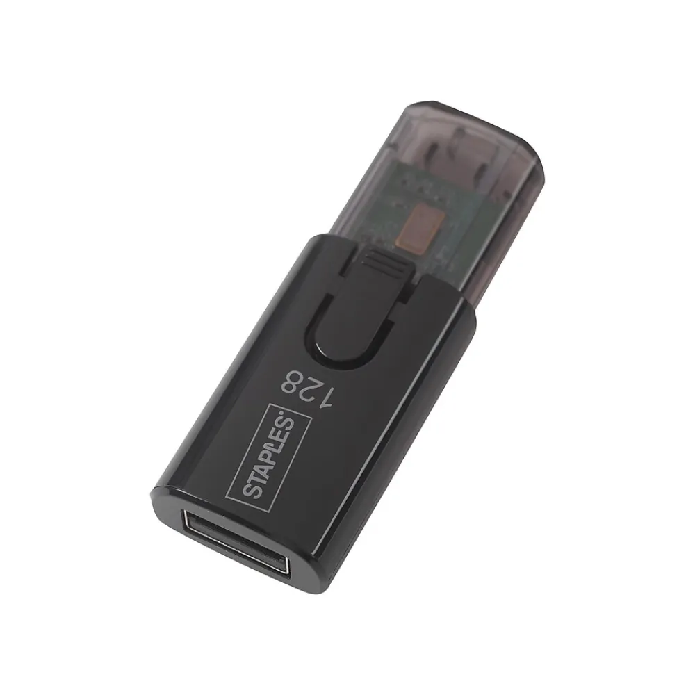 Online Staples 128GB USB 3.0 Type A Flash Drive, Black (27998)